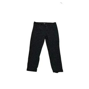 Gap Women's Slim Crop Polka Dot Pants Black Size 12 Casual‎